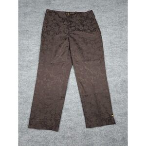 St John Pants Trousers Women's 8 (31 x 25) Brown Textured Crop Mid-Rise